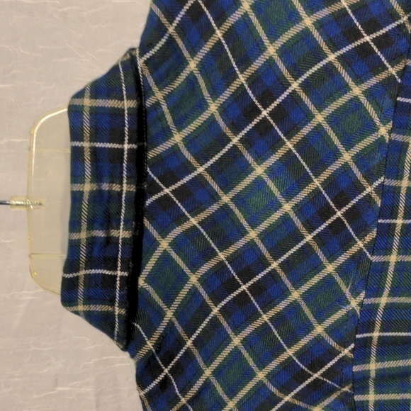 Flannel plaid button down shirt navy & green by A. Andrews large zipper - Picture 6 of 6